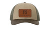 Khaki Leather Patch Hat
